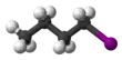 Ball and stick model of butyl iodide