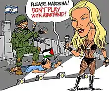 A political cartoon of Madonna by Carlos Latuff