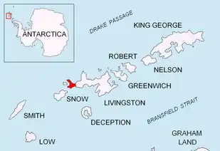 Location of Byers Peninsula, Livingston Island in the South Shetland Islands