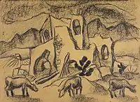 Cow Landscape, Tacuba Mexico 1940, Byron Randall (Private Collection)