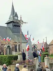 The church and war memorial in Cormeilles