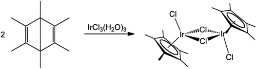 Synthesis of the iridium(III) dimer [Cp*IrCl2]2 using hexamethyl Dewar benzene.