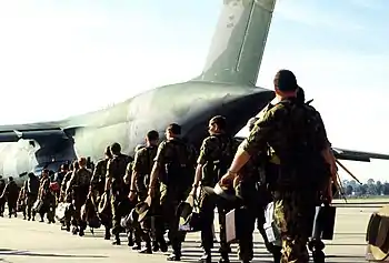 Image 86Australian engineers board the United States C-5 Galaxy aircraft which will transport them to Namibia (from History of the Australian Army)