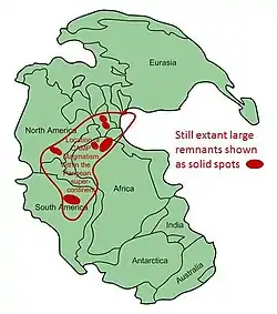 Location of large residual elements of the CAMP