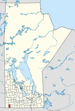 Location of Brenda – Waskada in Manitoba