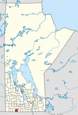 Location of the Municipality of Killarney-Turtle Mountain in Manitoba