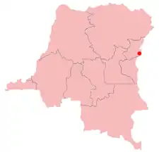 Location of Rutshuru in the Democratic Republic of the Congo