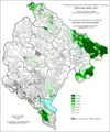 Share of Muslims in Montenegro by settlements 1991