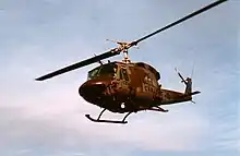 Bell CH-135 Twin Huey serving with 408 Tactical Helicopter Squadron on Exercise RV85 during 1985