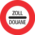 2.51 Customs (stop requested, except if no control is carried out, then speed limit is 20 km/h)