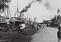 KPM ship at the dock of the Martapura River in Banjarmasin