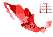 Number of cumulative confirmed cases by state (as of August 10, 2020[update])