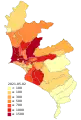 Map of confirmed deaths in Lima and Callao.