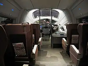 Premier-class cabin inside Beijing-Tianjin Intercity CRH3 train