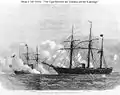 The Fight between the Alabama and the Kearsarge, 1864 engraving