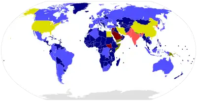 Map of states' adoption of the CTBT