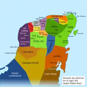 Kuchkabals of Yucatan after 1461; Can Pech is center left.