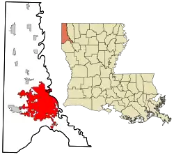 Location within Caddo Parish