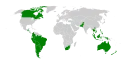 Cairns Group countries in dark green