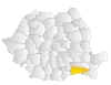 Map of Romania highlighting Călărași County