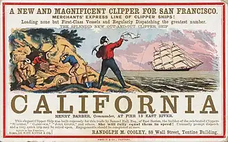 Image 57Advertisement for sailing to California, c. 1850. (from History of California)