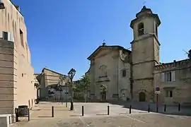 The church square, in the village of Camaret-sur-Aigues