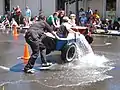 Competition is fierce at the Camas Days bathtub races.