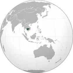 Location of Kampuchea, occupied by Vietnam