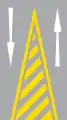 Diagonal hatched markings (two-way road)