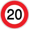 Maximum speed limit 20 km/h