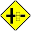 Railway crossing on right road