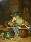 Camille Bouvagne, 1896, Nature morte au canard et à la perdrix, oil on canvas, 117 x 90 cm, private collection, France