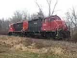 Former Camp Chase Industrial Railroad engine number 7225 in 2017.