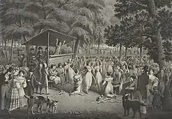 Image 21Depiction of a camp meeting (from Evangelicalism in the United States)