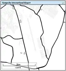 Location of Campeche International Airport