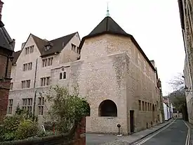 View of Campion Hall, including the chapel, on the south side of Brewer Street.