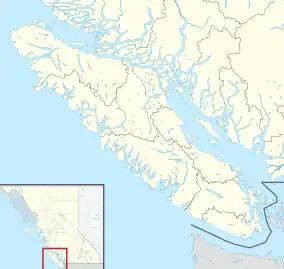 Map showing the location of Race Rocks Ecological Reserve