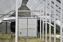 An F-engine located between two adjacent reflectors