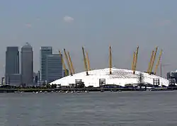 The Dome and the Canary Wharf complex