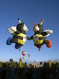 Hot air balloons advertising a furniture removals company in Canberra, 2006.