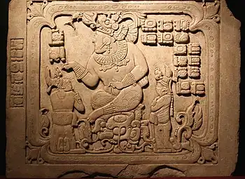 Image 30Panel 3 from Cancuen, Guatemala, representing king T'ah 'ak' Cha'an (from History of Mexico)