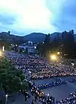 A candlelight vigil in Lourdes, France.