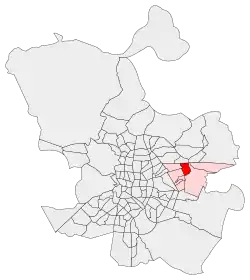 Location of Canillejas