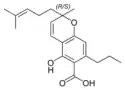 Chemical structure of cannabichromevarinic acid A.