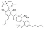 Chemical structure of cannabidiolic acid A cannabitriol ester.