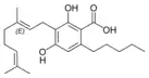 Chemical structure of cannabigerolic acid A.