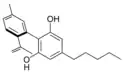 Chemical structure of cannabinodiol.