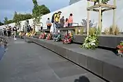 Canterbury earthquake memorial opening being visited by people