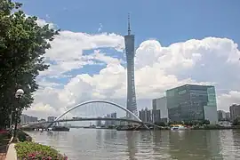 Haixin Bridge and Canton Tower near Zhujiang New Town