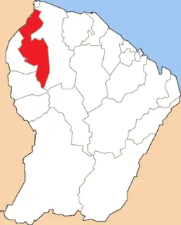 Location of the canton of Saint-Laurent-du-Maroni in French Guiana